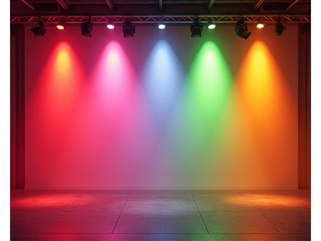 Dynamic LED uplighting transforming a venue wall with vibrant colors