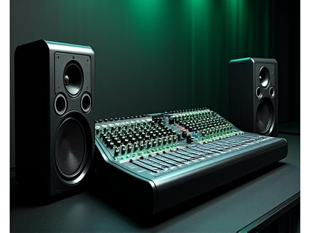 High-quality PA speakers and mixing console ready for an event