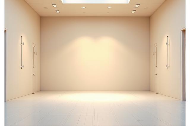 Drab looking empty event venue before lighting transformation