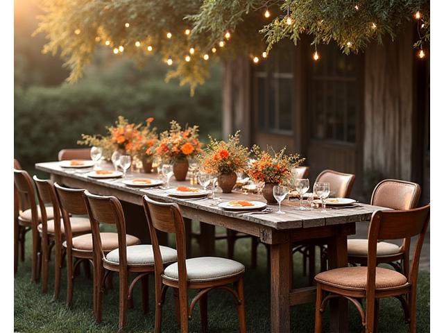 Rustic charm wooden benches and vintage pieces