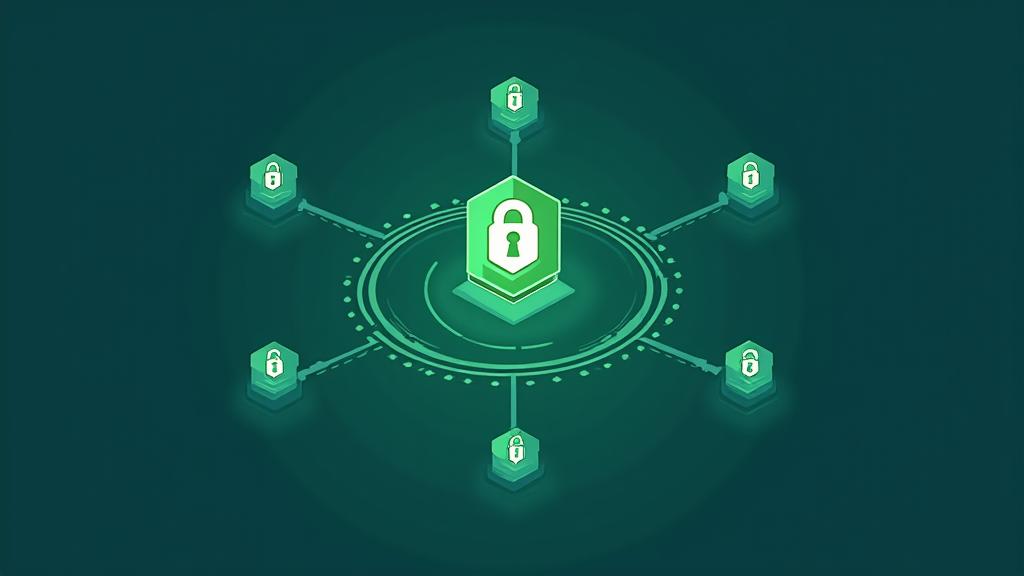 Abstract visualization of interconnected secure digital nodes, representing controlled data sharing with trusted third parties
