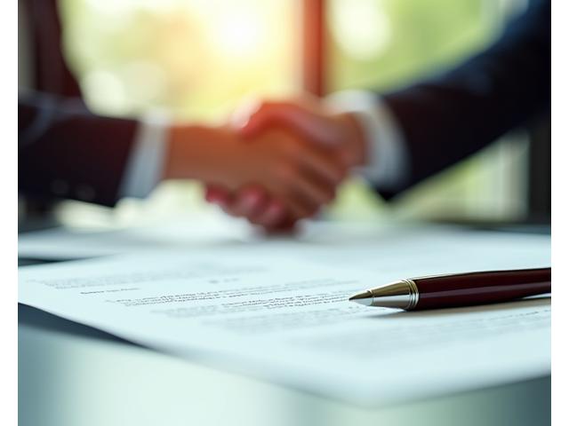 Documents and a handshake symbolizing clear agreements and trust in event services.